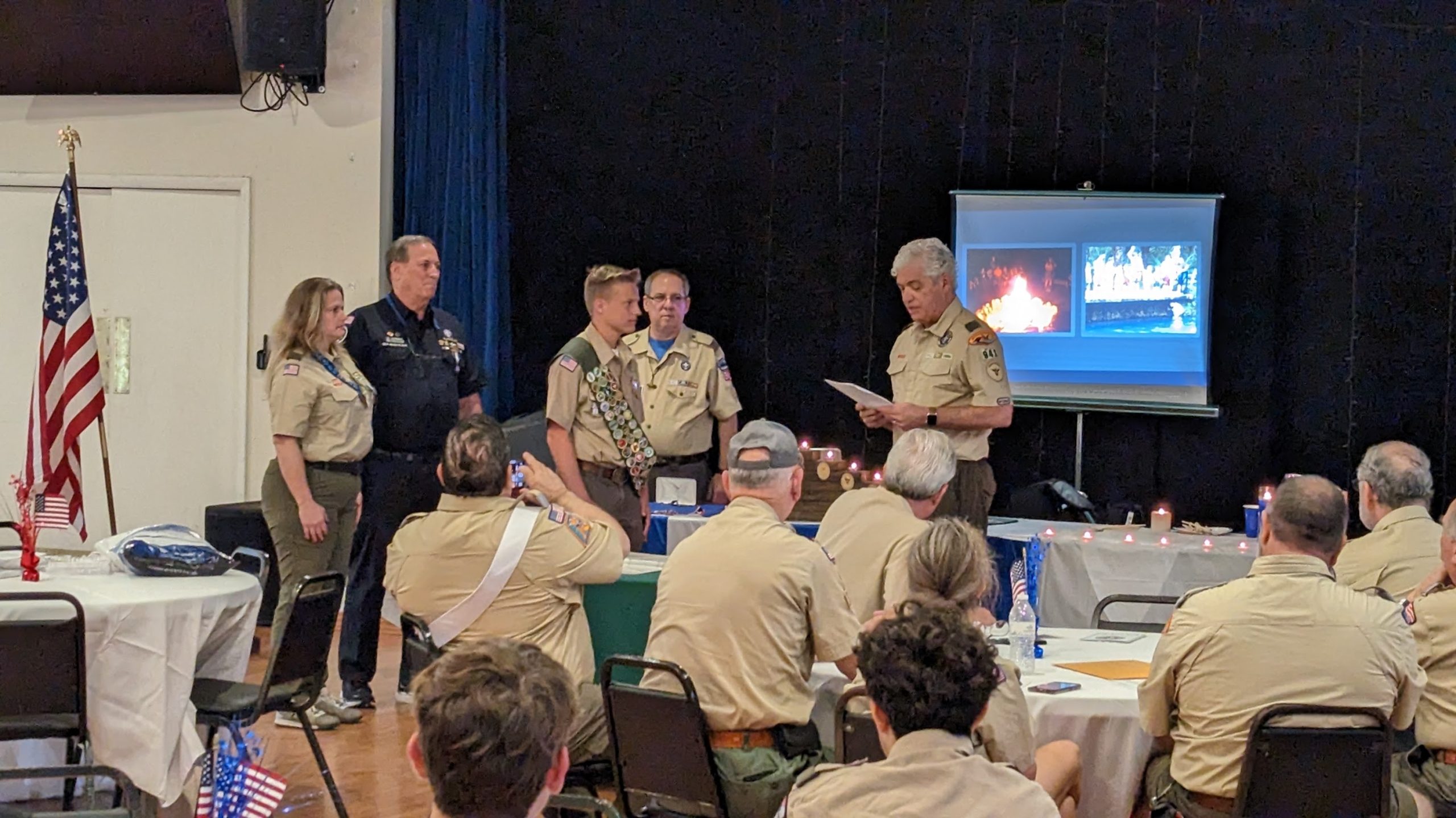 James Popham Eagle COH award with Scoutmaster JD Anson